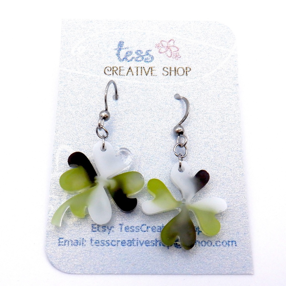 St. Patrick's Day Resin Earrings NEW